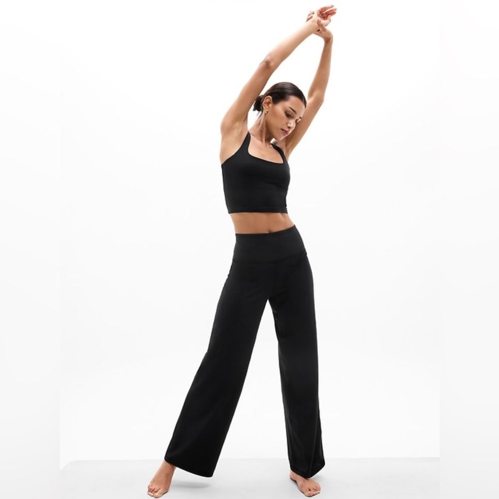 NWT Athleta Elation Wide Leg Black Pant Sz Large. - Picture 2 of 9
